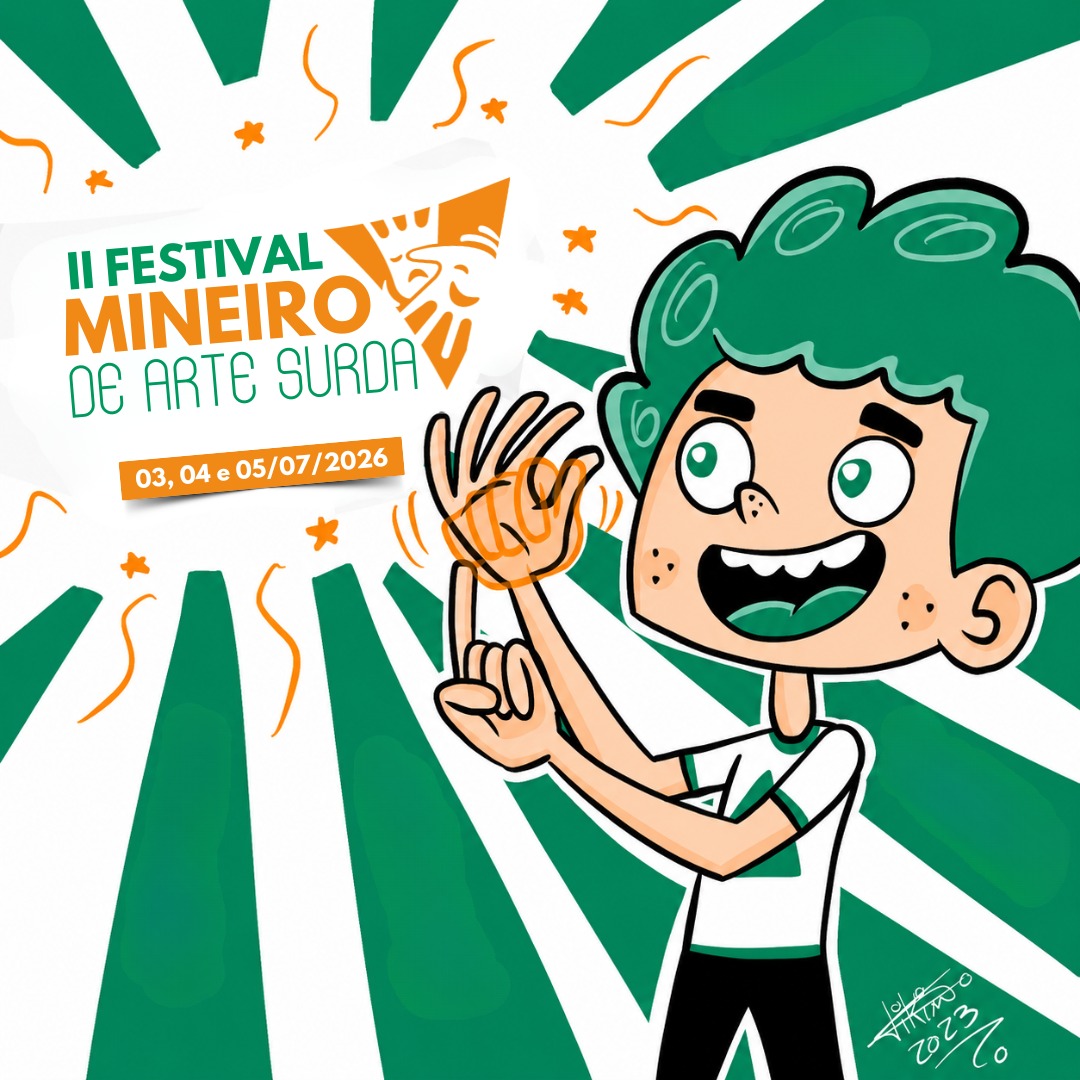 Ilustração do personagem do Festival Mineiro de Arte Surda
